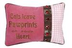 Cats Leave Pawprints Tapestry Word Pillow